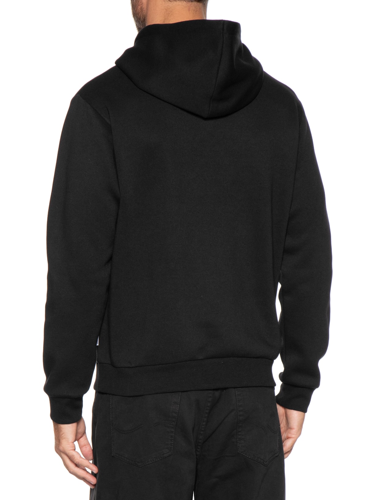 Casaco Masculino Moletom Básico Com Capuz Preto Jack & Jones