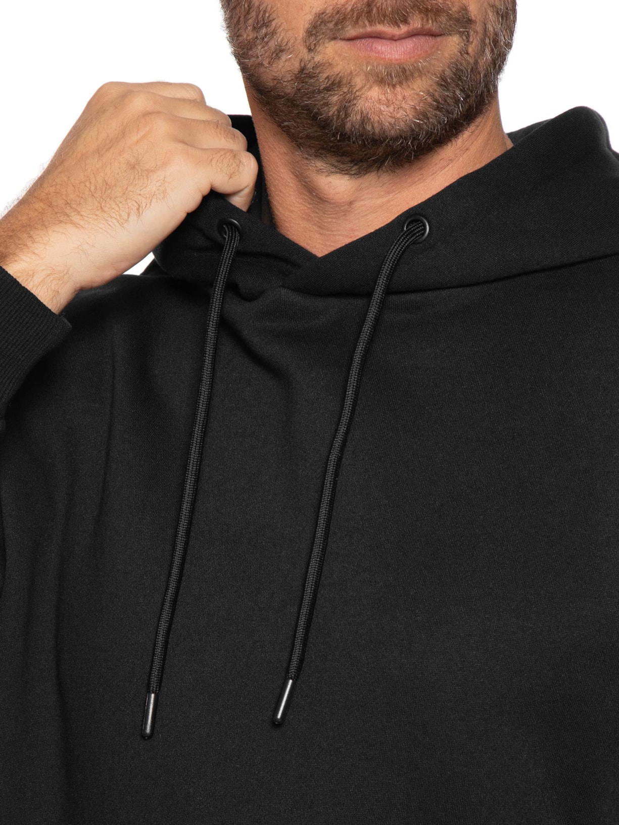 Casaco Masculino Moletom Básico Com Capuz Preto Jack & Jones