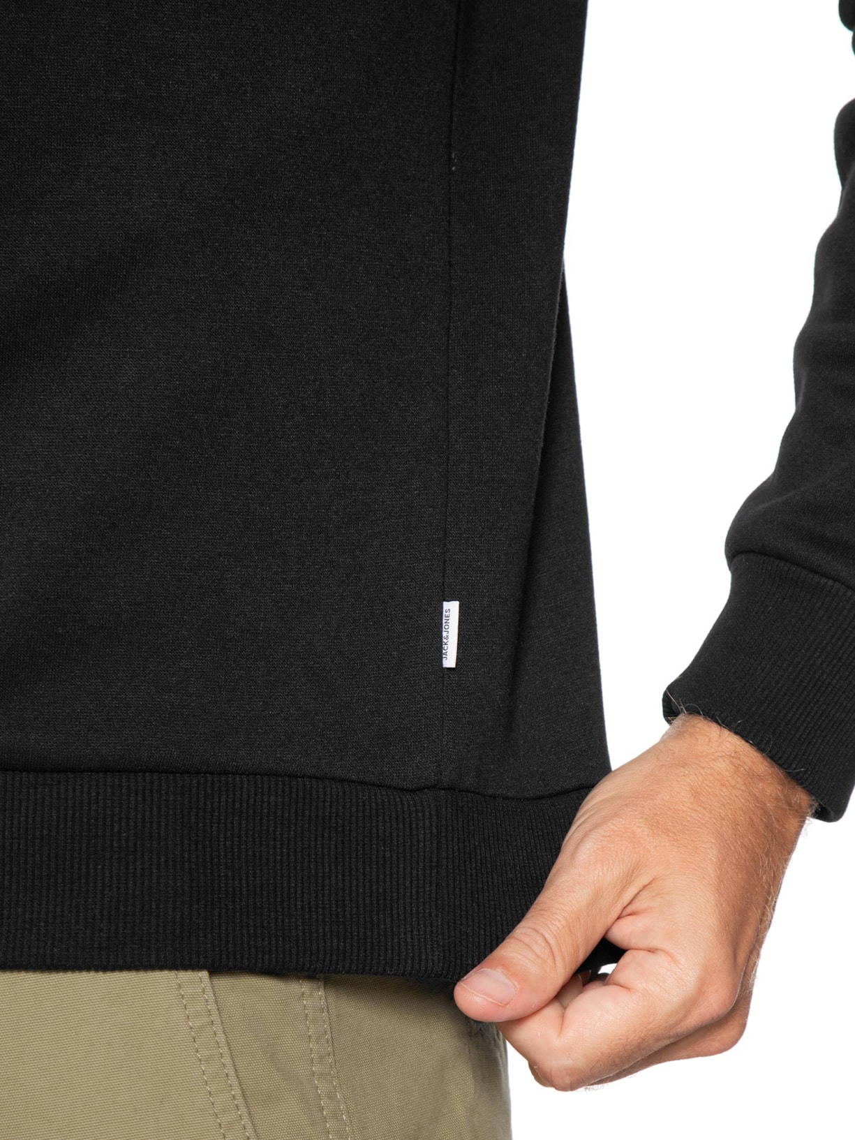 Casaco Masculino Moletom Bradley Half Zip Preto Jack & Jones