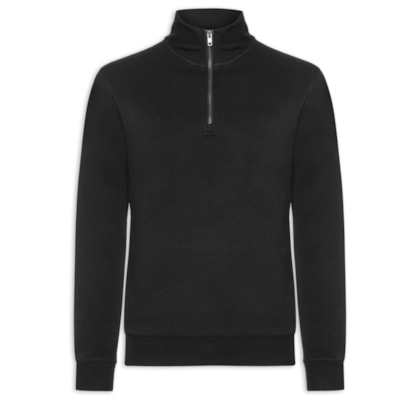Casaco Masculino Moletom Bradley Half Zip - Preto