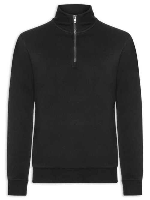 Casaco Masculino Moletom Bradley Half Zip - Preto