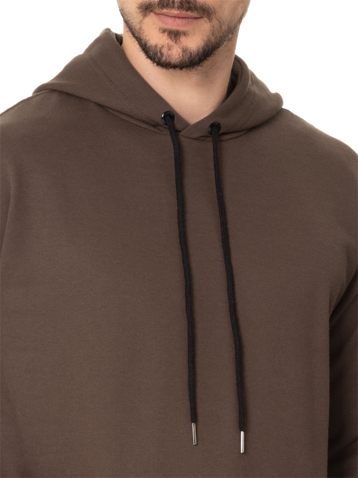 Casaco Masculino Moletom Com Capuz Marrom  Basiq Men