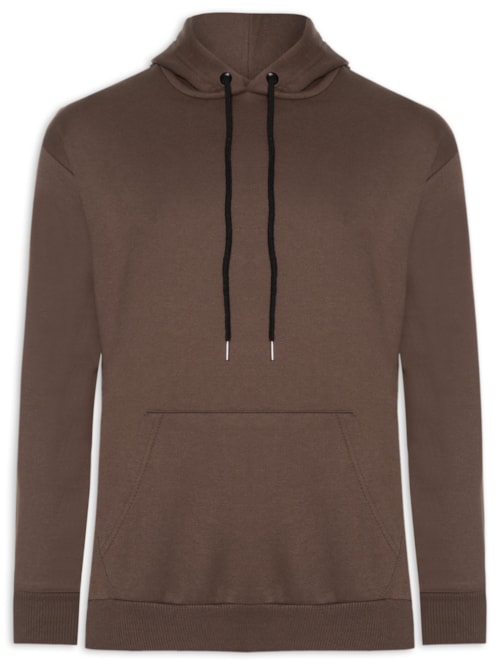 Casaco Masculino Moletom Com Capuz - Marrom
