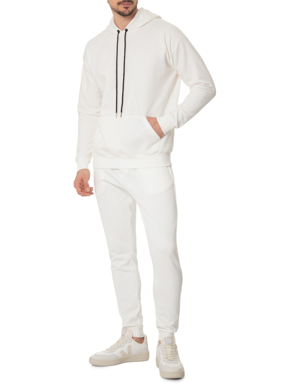 Casaco Masculino Moletom Com Capuz Off White Basiq Men