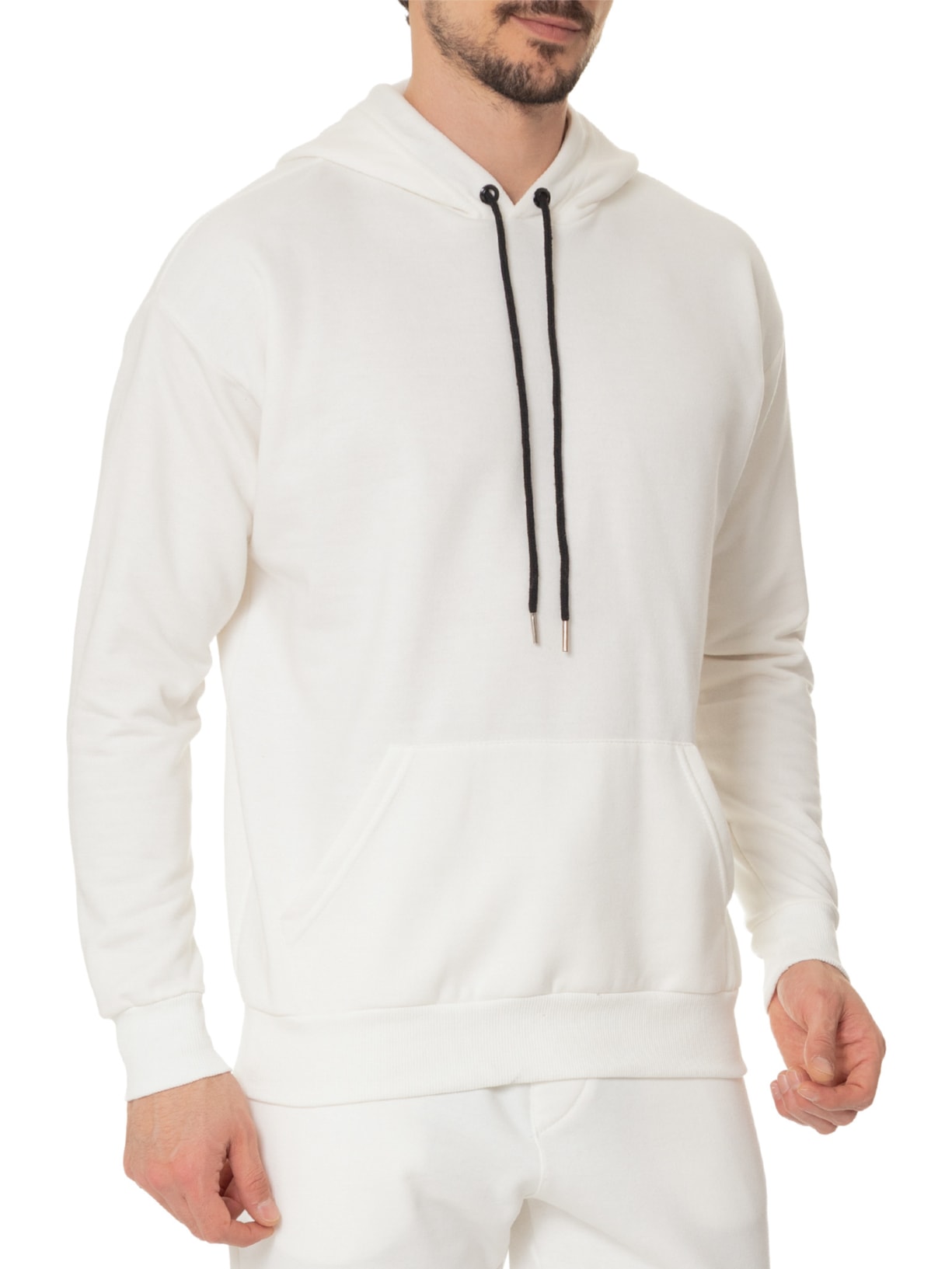 Casaco Masculino Moletom Com Capuz Off White Basiq Men