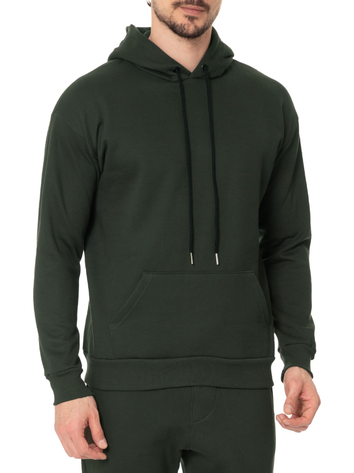 Casaco Masculino Moletom Com Capuz Verde  Basiq Men
