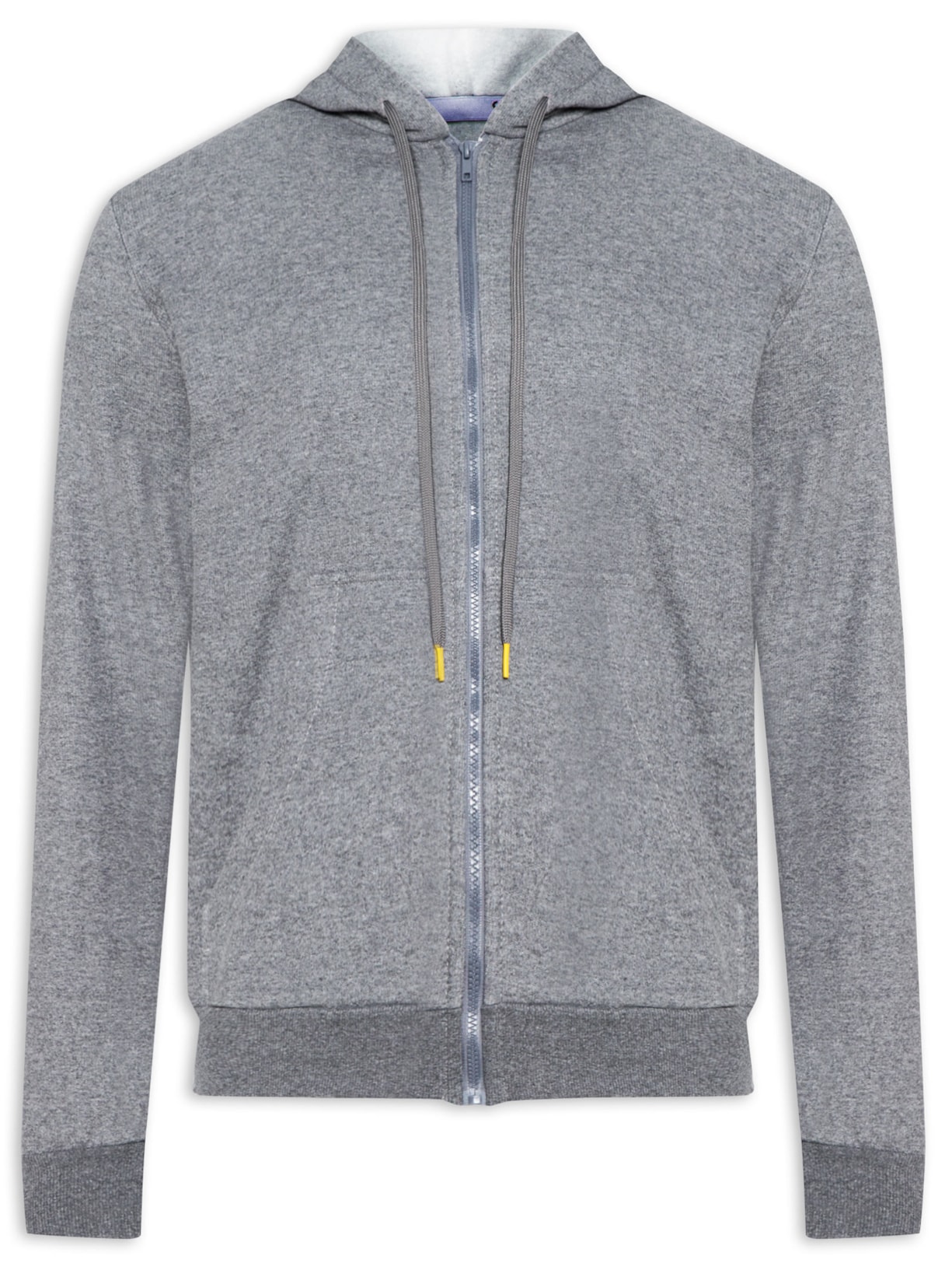 Casaco Masculino Moletom Com Gorro - Cinza