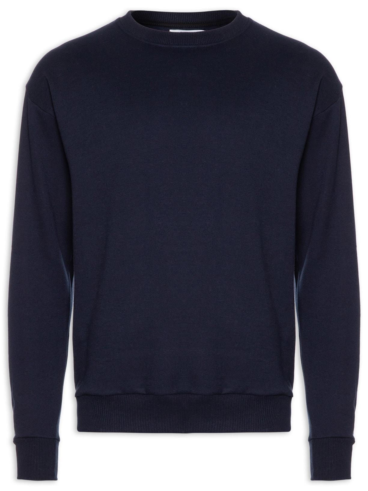 Casaco Masculino Moletom Gola Careca Azul  Basiq Men