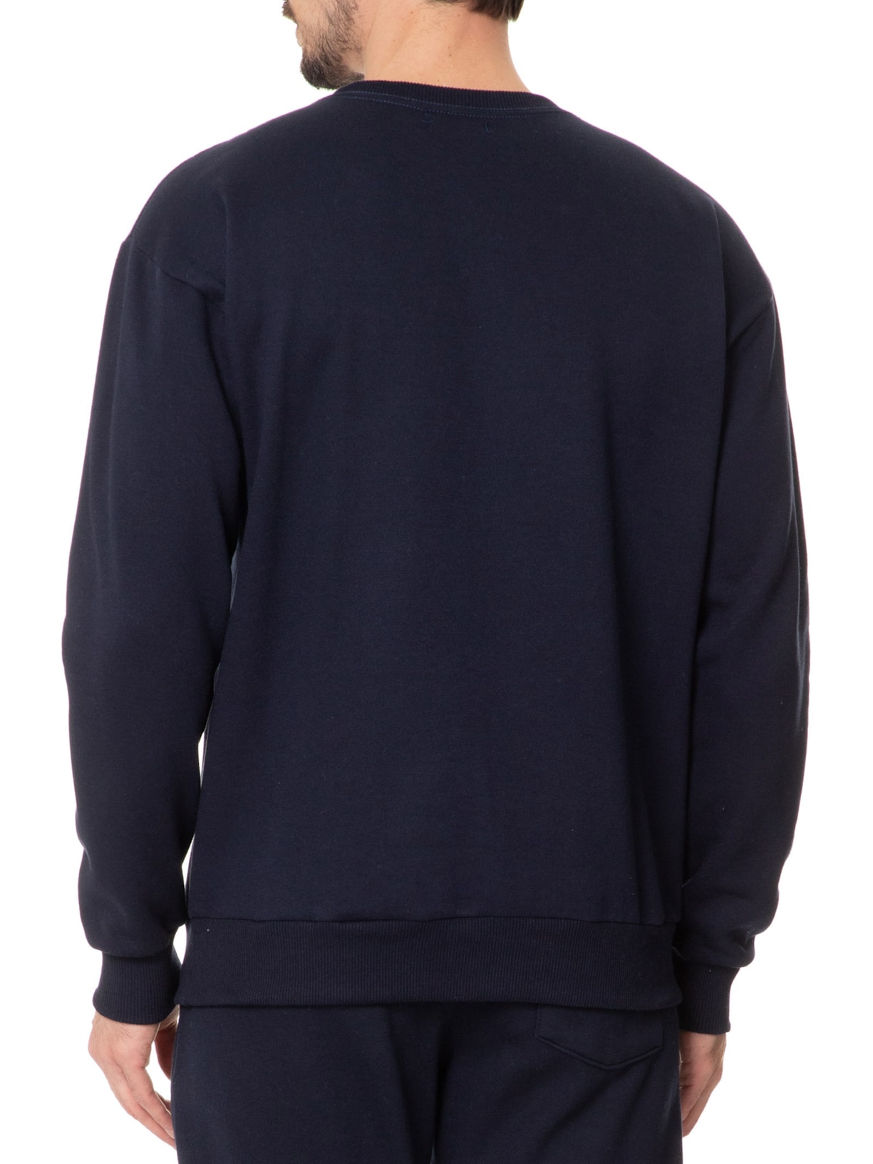 Casaco Masculino Moletom Gola Careca Azul  Basiq Men