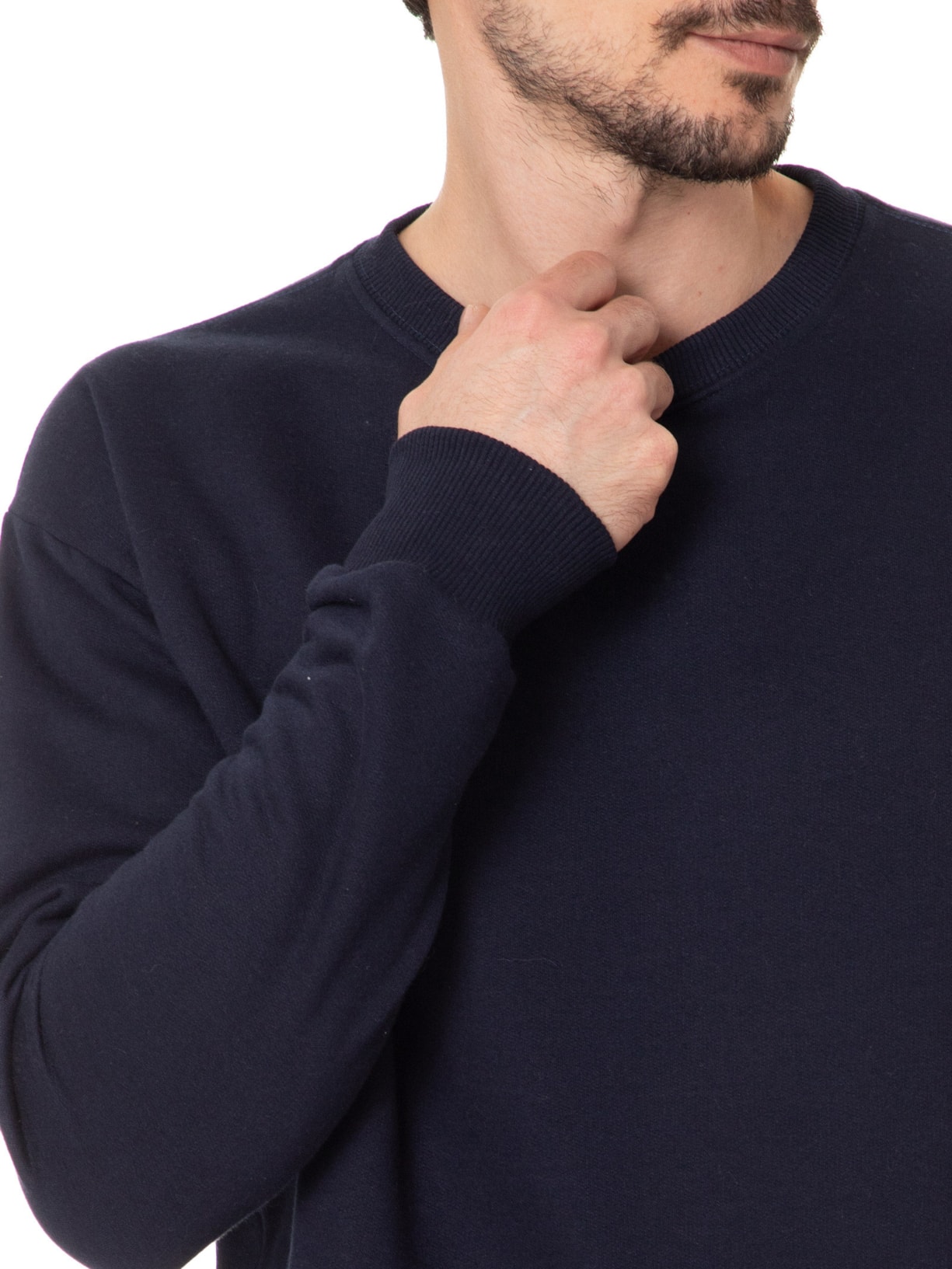 Casaco Masculino Moletom Gola Careca Azul  Basiq Men