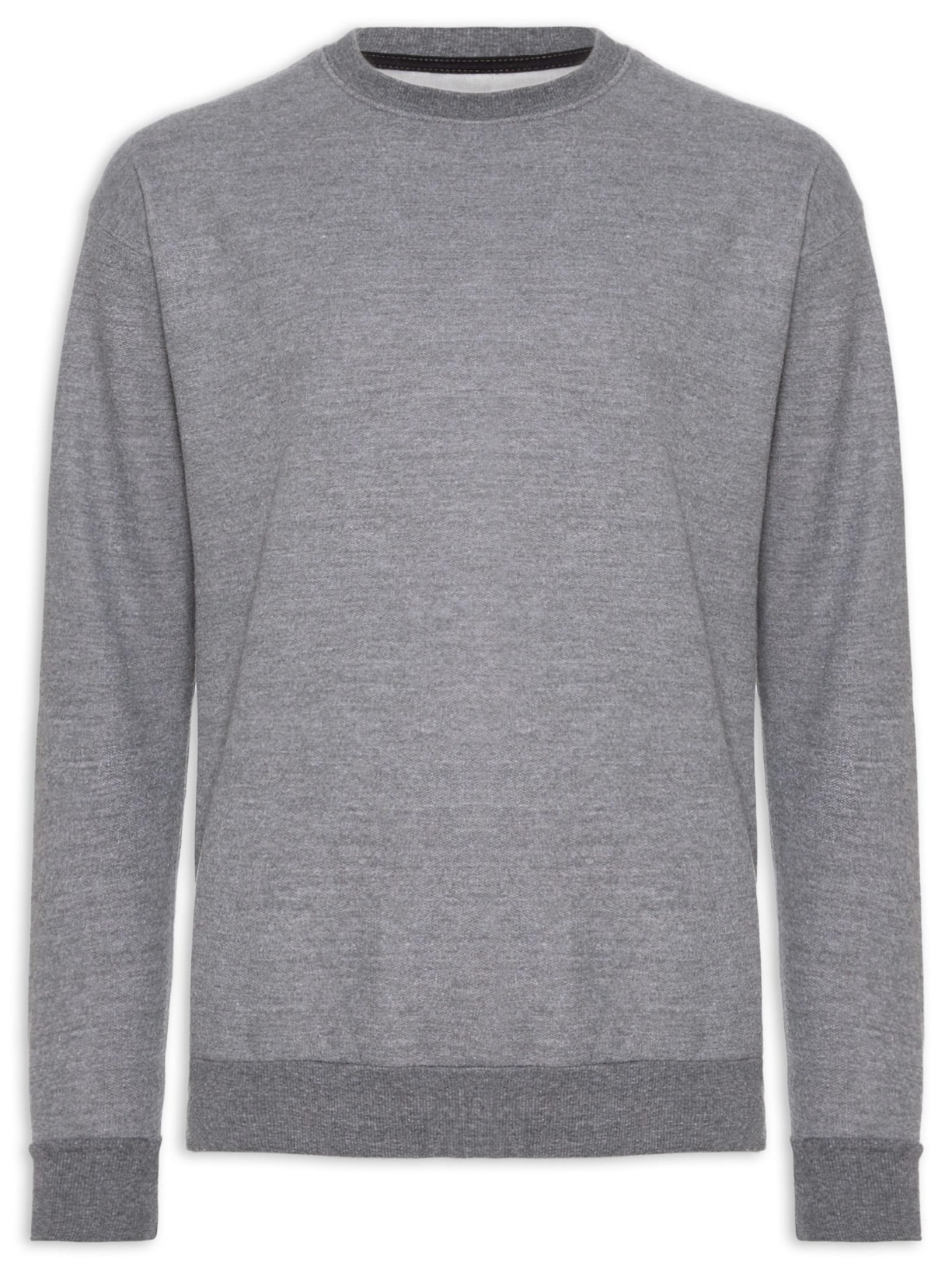 Casaco Masculino Moletom Gola Careca - Cinza