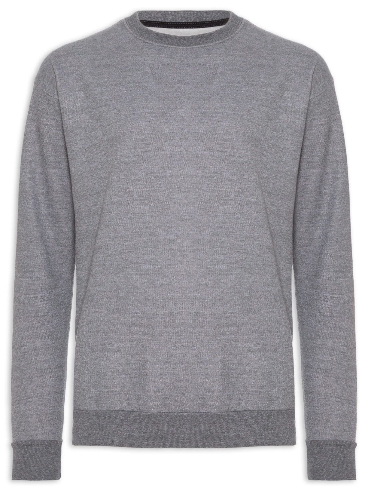 Casaco Masculino Moletom Gola Careca - Cinza