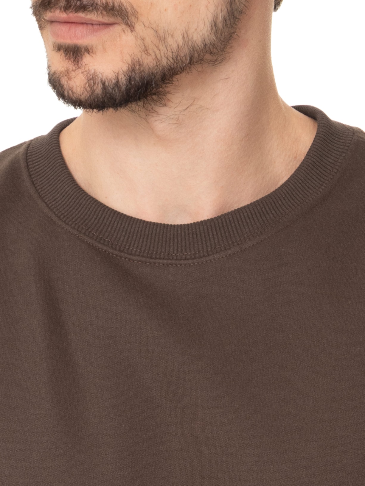 Casaco Masculino Moletom Gola Careca Marrom Basiq Men