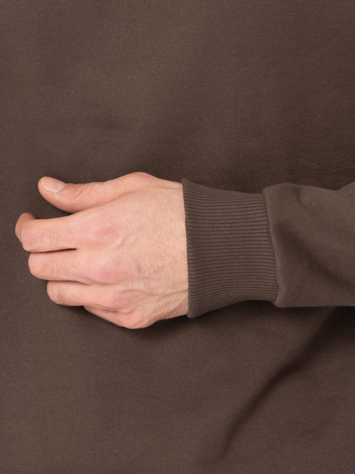 Casaco Masculino Moletom Gola Careca Marrom Basiq Men