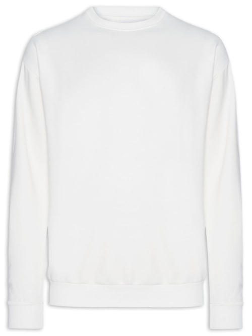 Casaco Masculino Moletom Gola Careca - Off White