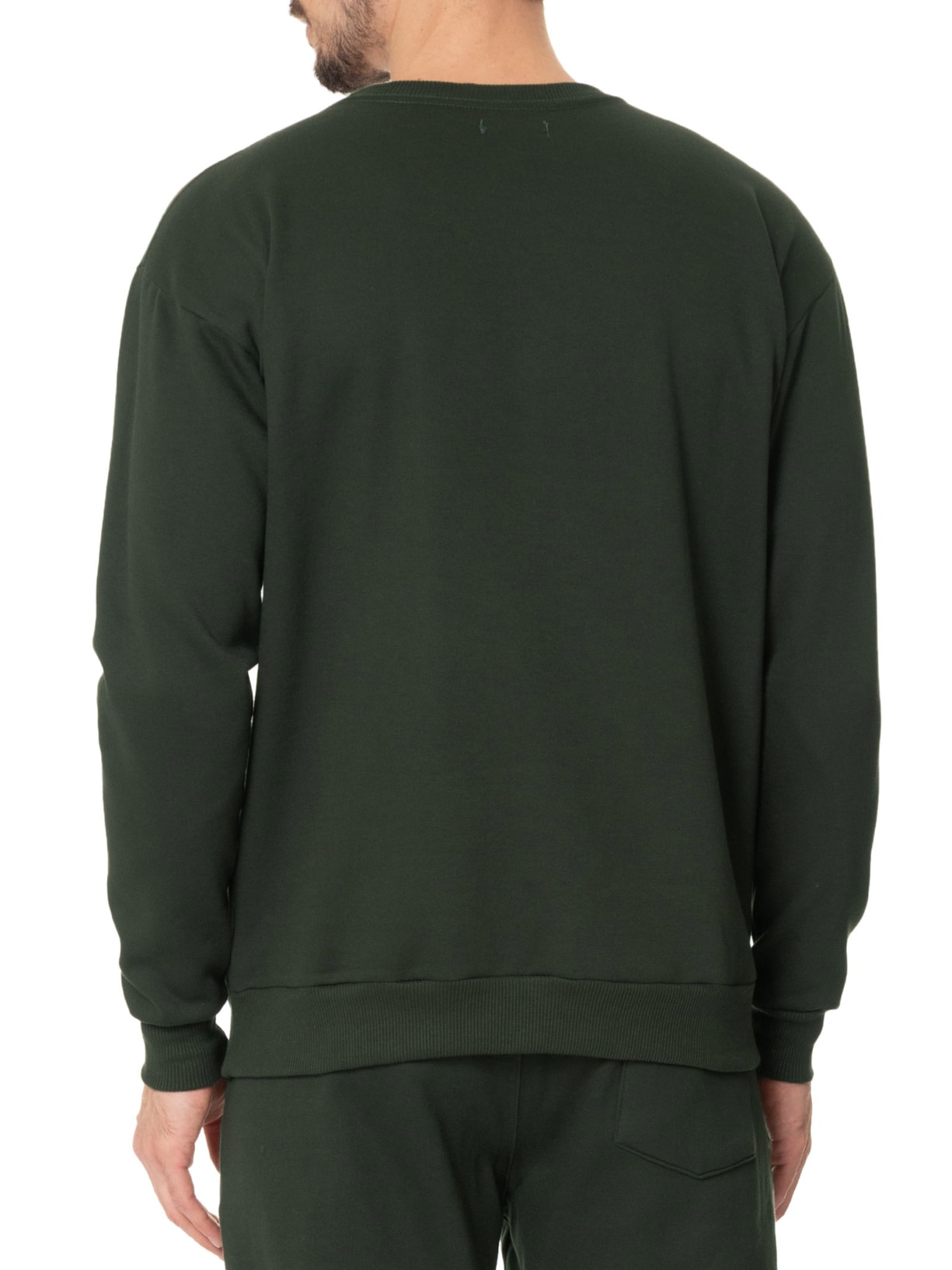 Casaco Masculino Moletom Gola Careca Verde Basiq Men