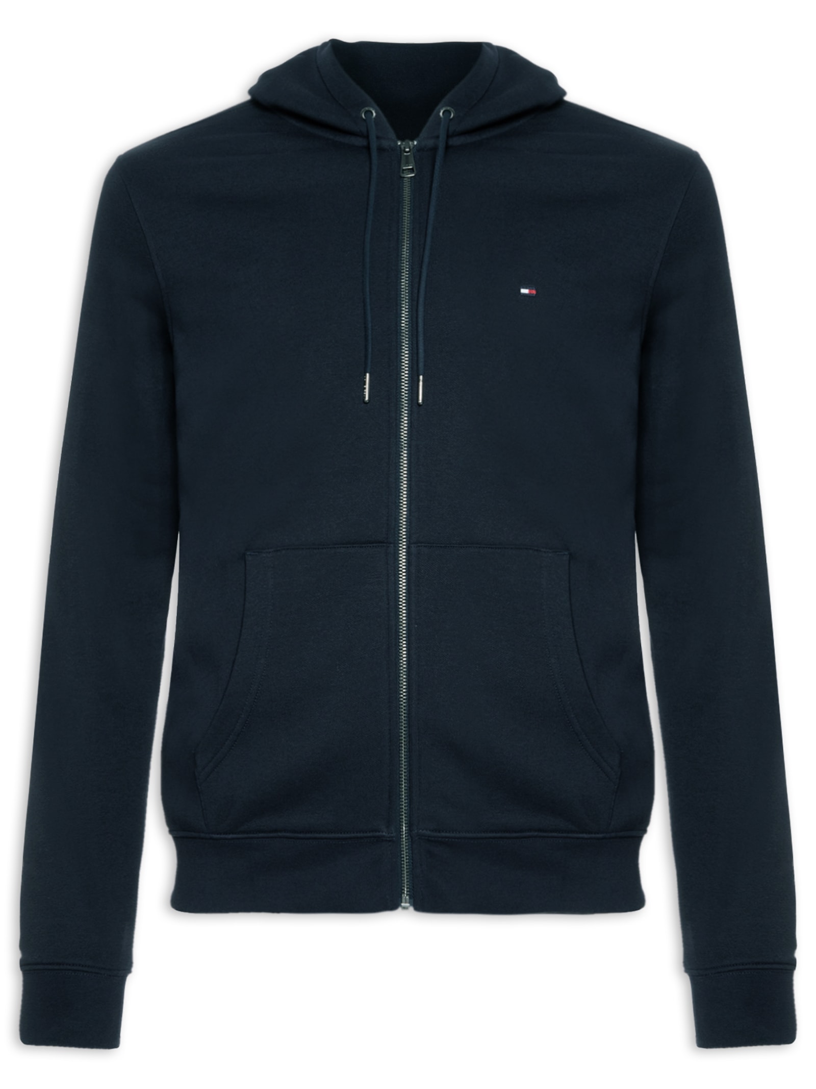 Tommy Hilfiger - Casaco Masculino Moletom Im Na Flag Logo Zip Thru