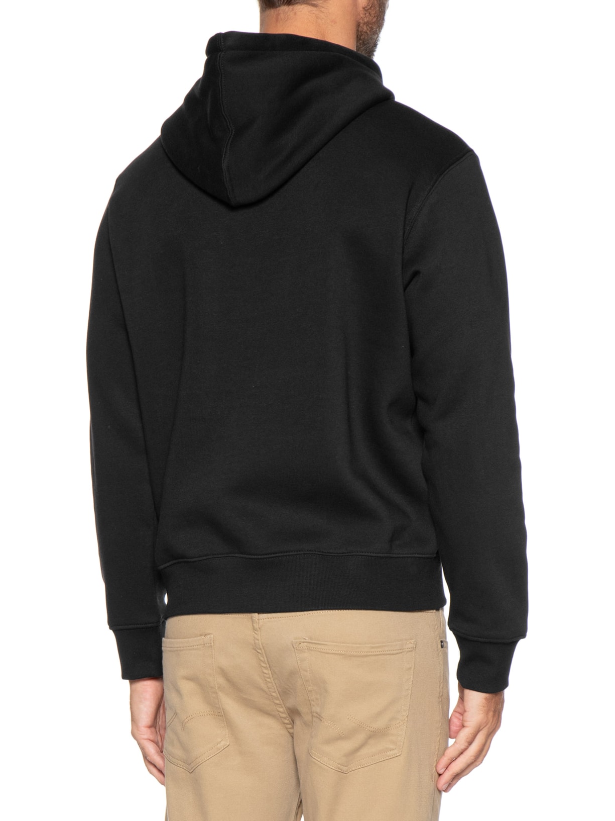 Casaco Masculino Moletom Logo Com Capuz Preto Jack & Jones