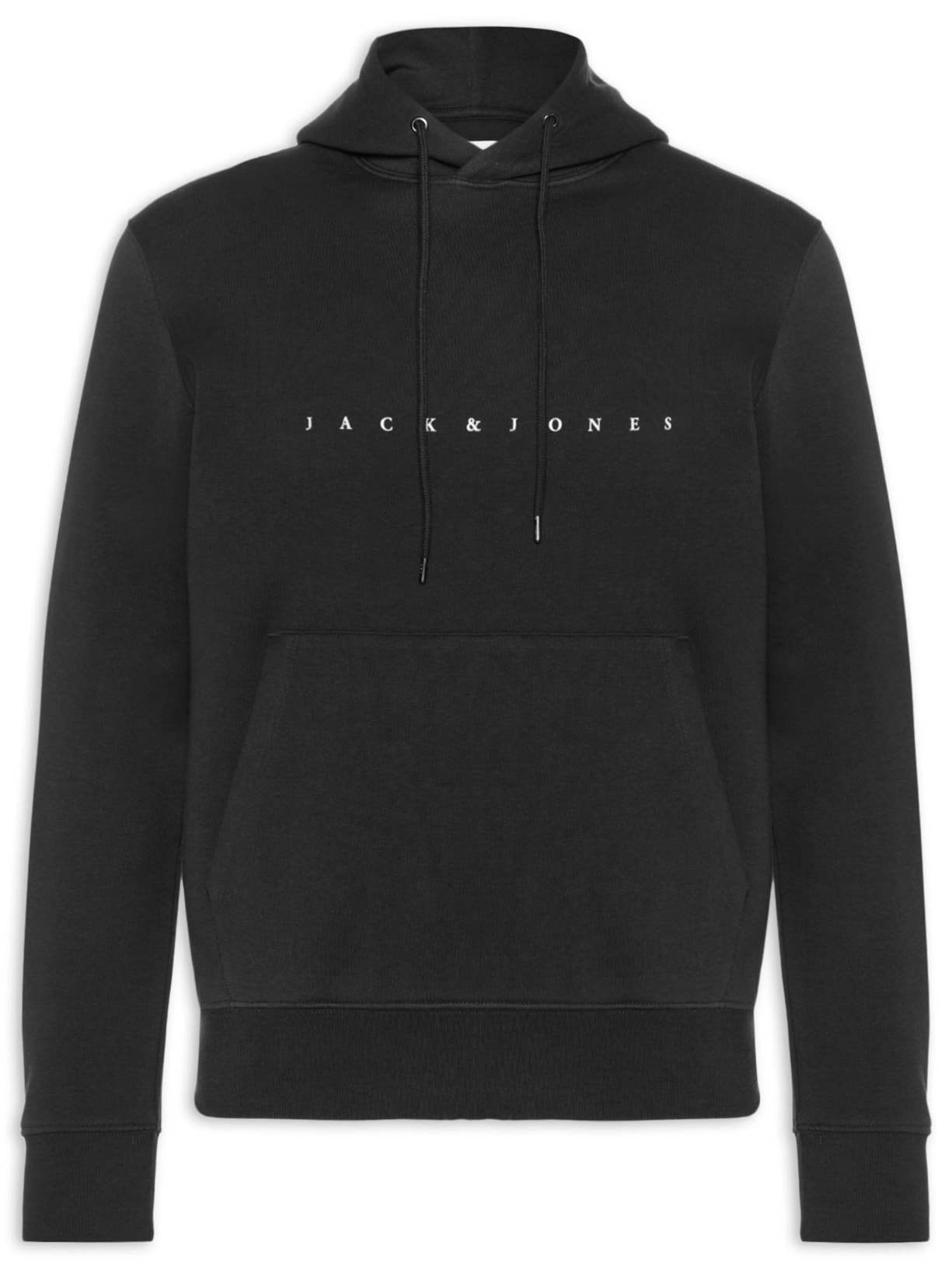 Casaco Masculino Moletom Logo Com Capuz Preto Jack & Jones