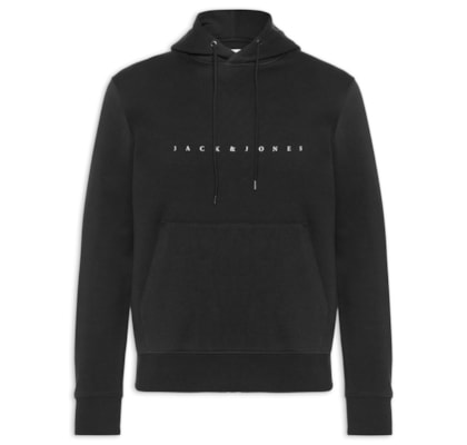 Casaco Masculino Moletom Logo Com Capuz - Preto