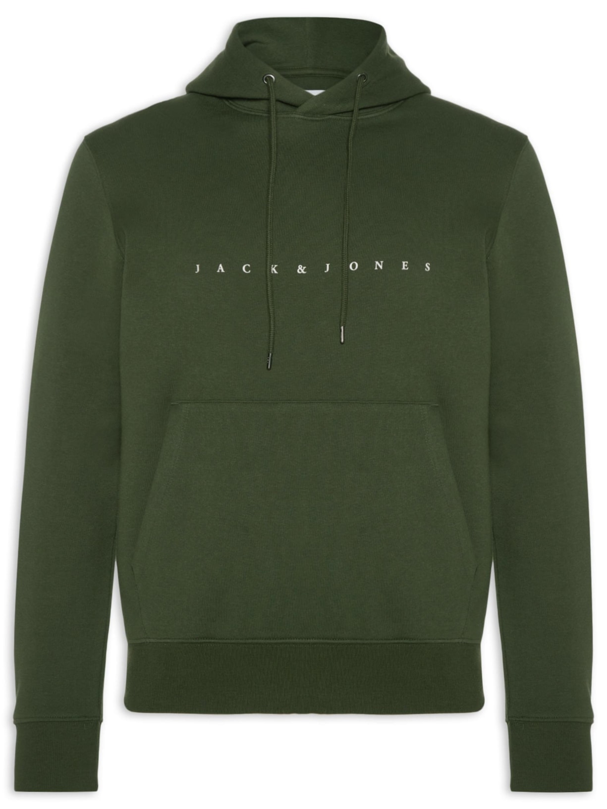Casaco Masculino Moletom Logo Com Capuz Verde Jack & Jones