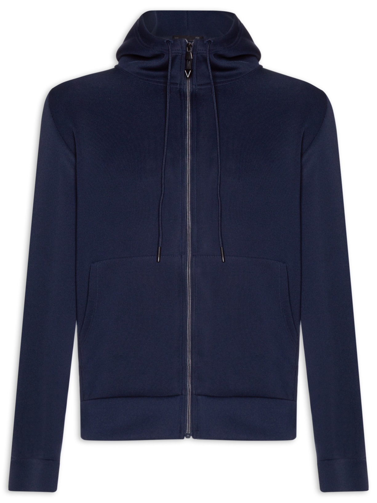 Casaco Masculino Moletom Neoprene Com Zíper e Gorro - Azul