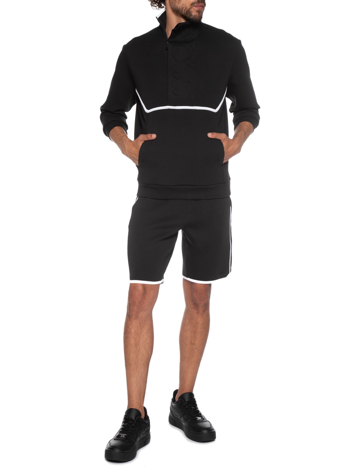 Casaco Masculino Moletom Swover Preto Boss