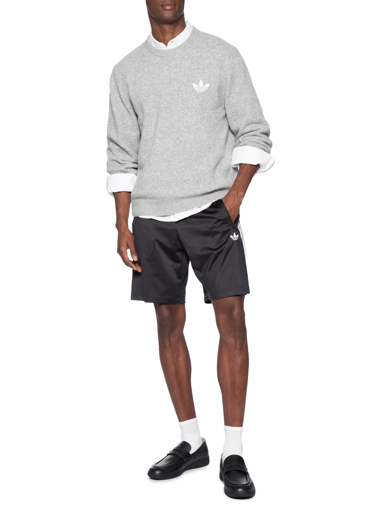 Casaco Masculino Moletom Trefoil Ess Cinza Adidas Originals