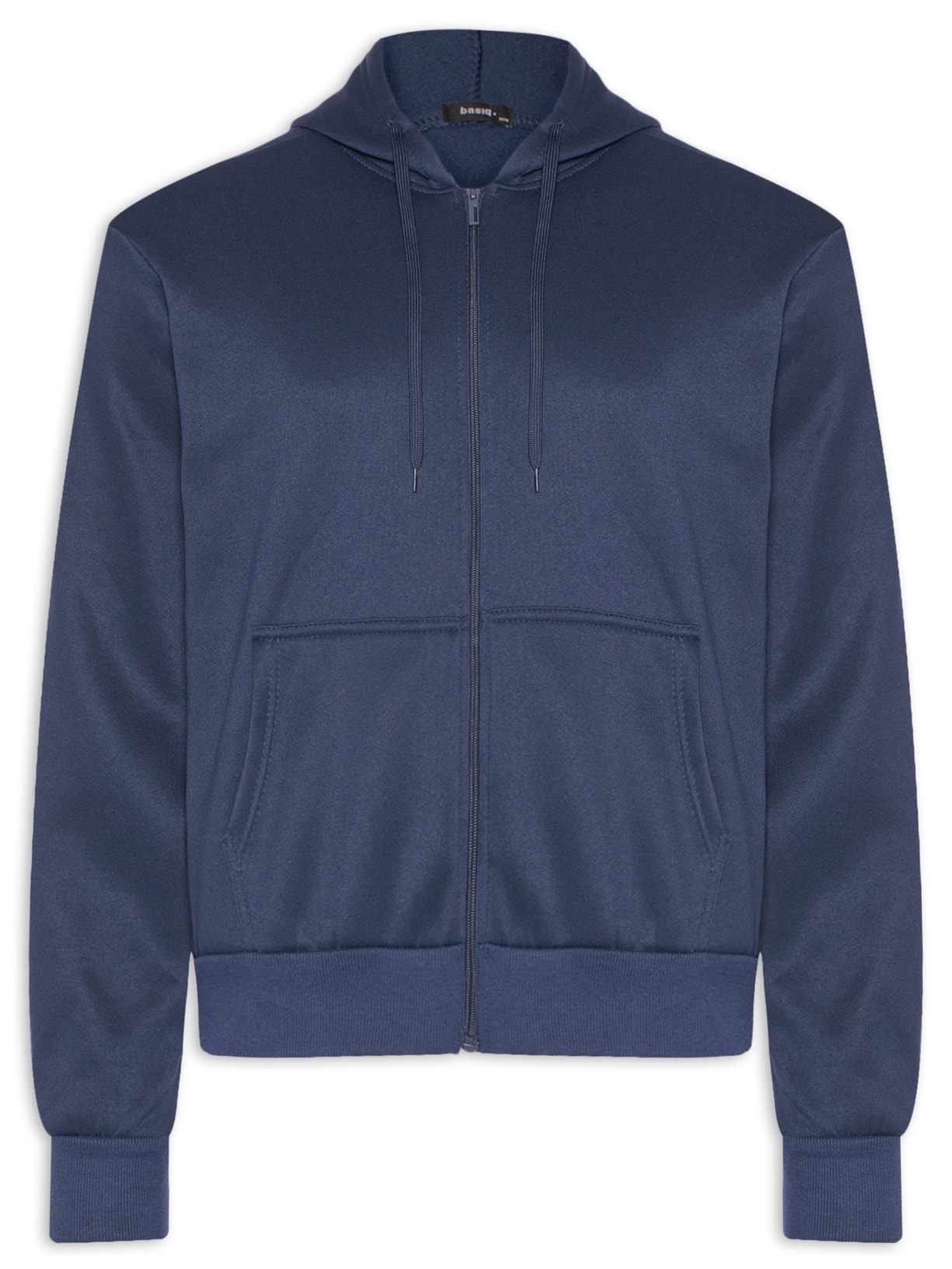 Casaco Masculino Moletom Zíper Com Gorro - Azul