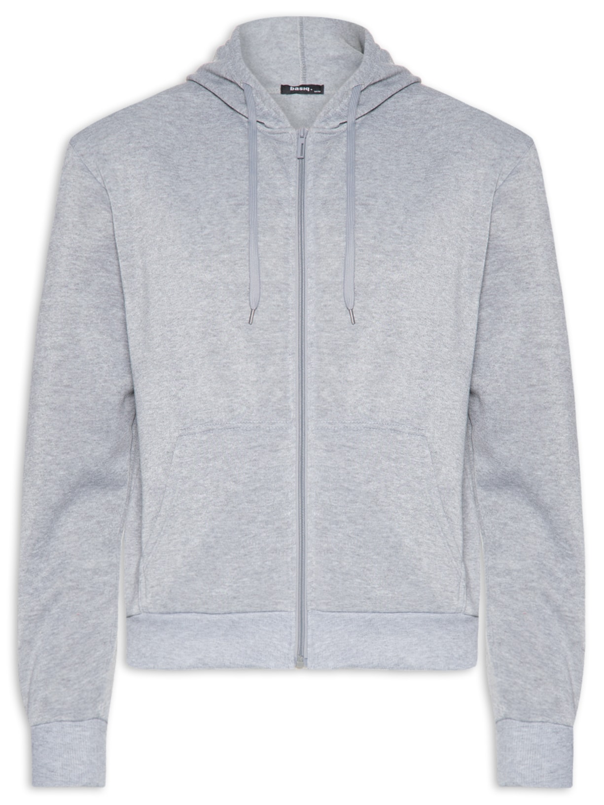 Casaco Masculino Moletom Zíper Com Gorro - Cinza