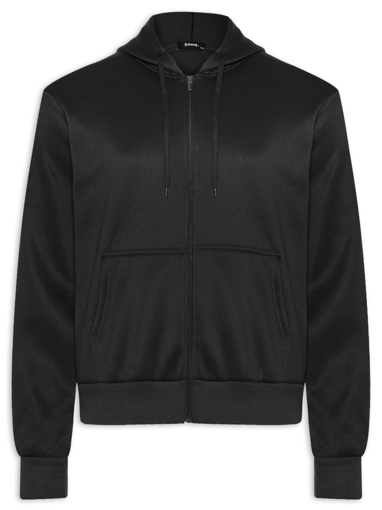 Casaco Masculino Moletom Zíper Com Gorro - Preto