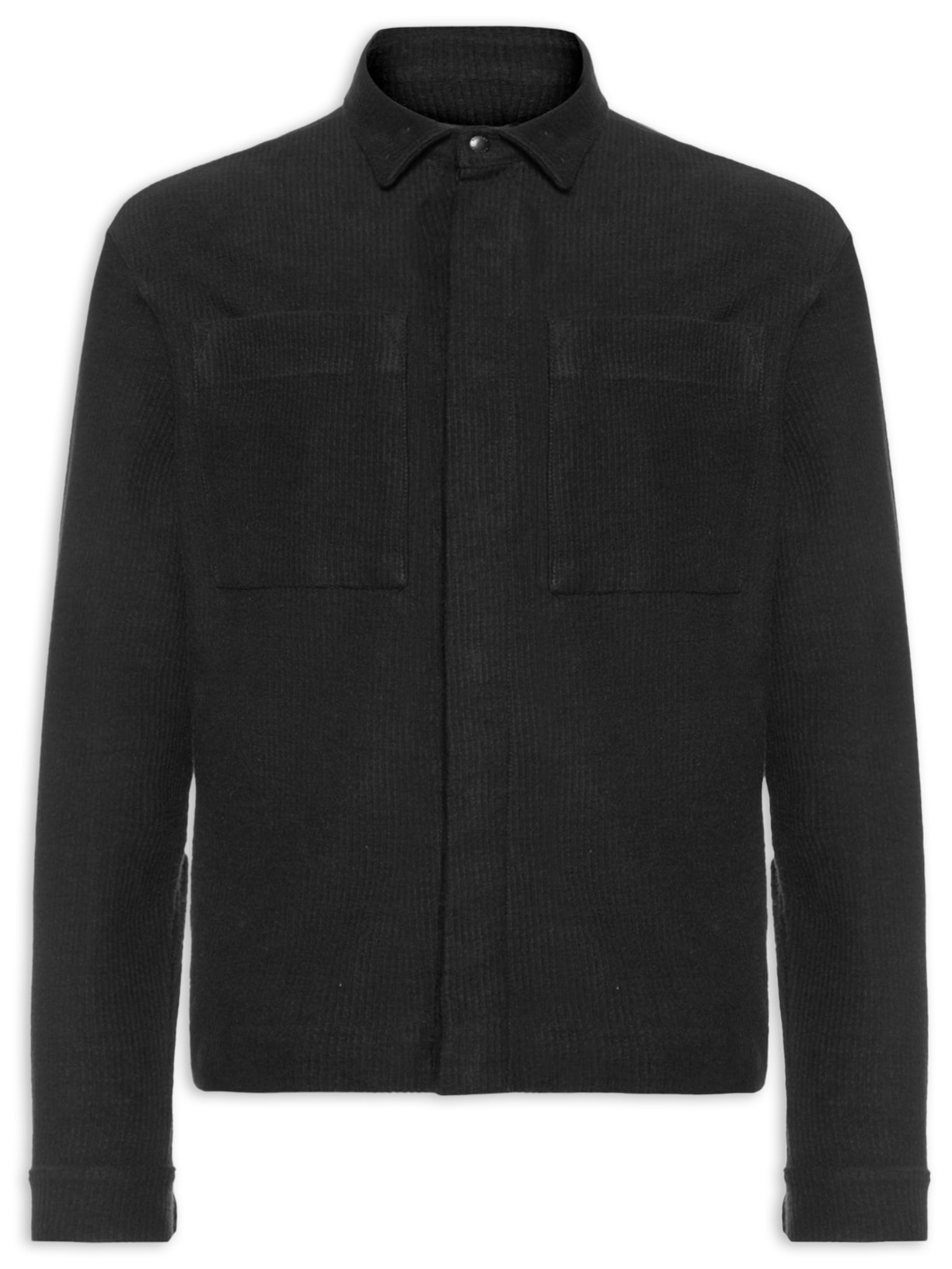 Casaco Masculino Overshirt Veludo Cotelê - Preto
