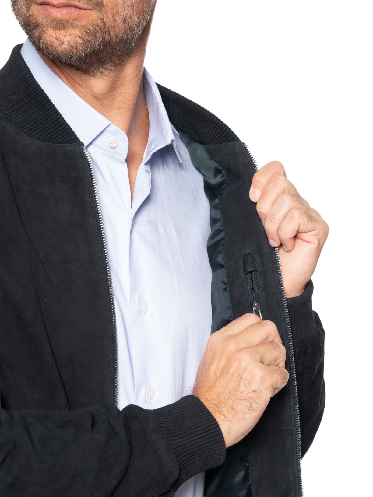 Casaco Masculino Regular Fit Em Camurça H-Muller Azul Boss