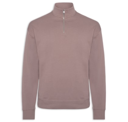 Casaco Masculino Relaxed Fit Zip-Neck Cotton Durty - Marrom