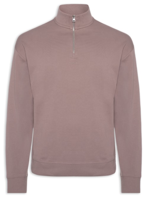 Casaco Masculino Relaxed Fit Zip-Neck Cotton Durty - Marrom