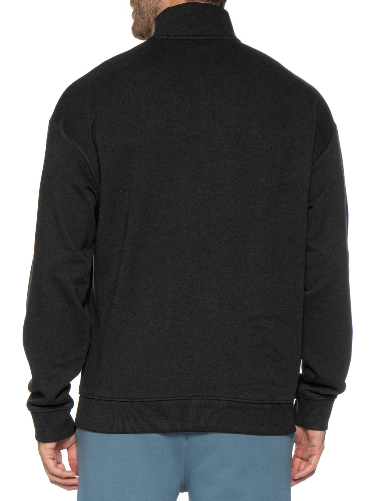 Casaco Masculino Relaxed Fit Zip-Neck Cotton Preto Hugo