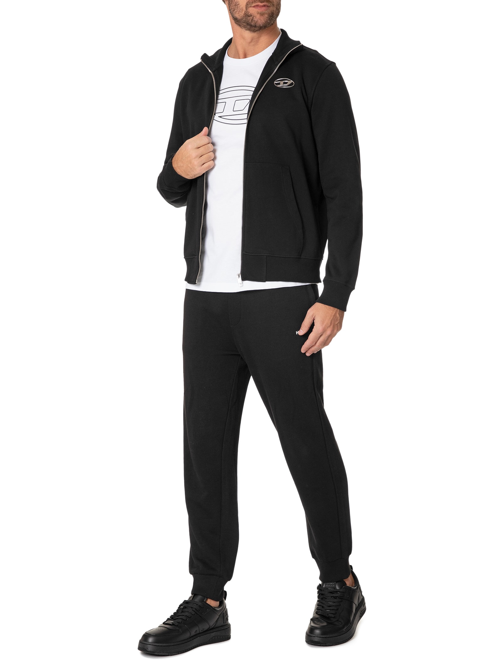 Diesel - Casaco Masculino S Ginni Zip Od Sweat Shir - Preto