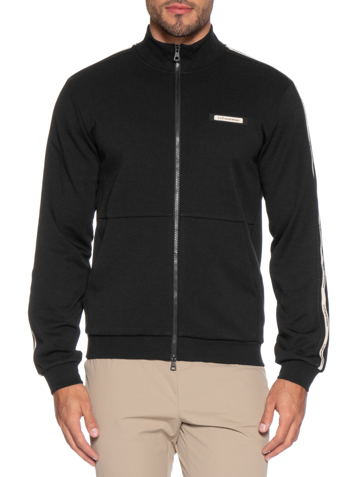 Casaco Masculino Train Logo Tape Preto Ea7 Emporio Armani