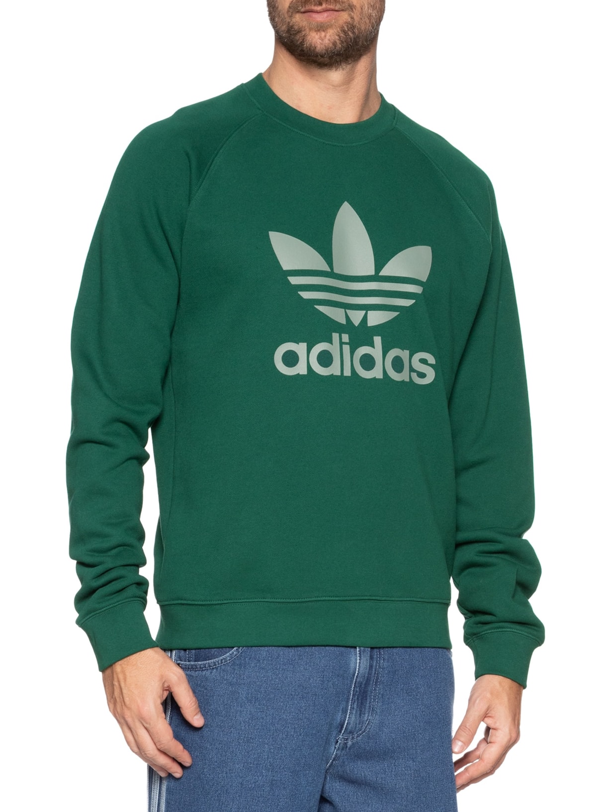 Casaco Masculino Trefoil Crew Verde Adidas Originals