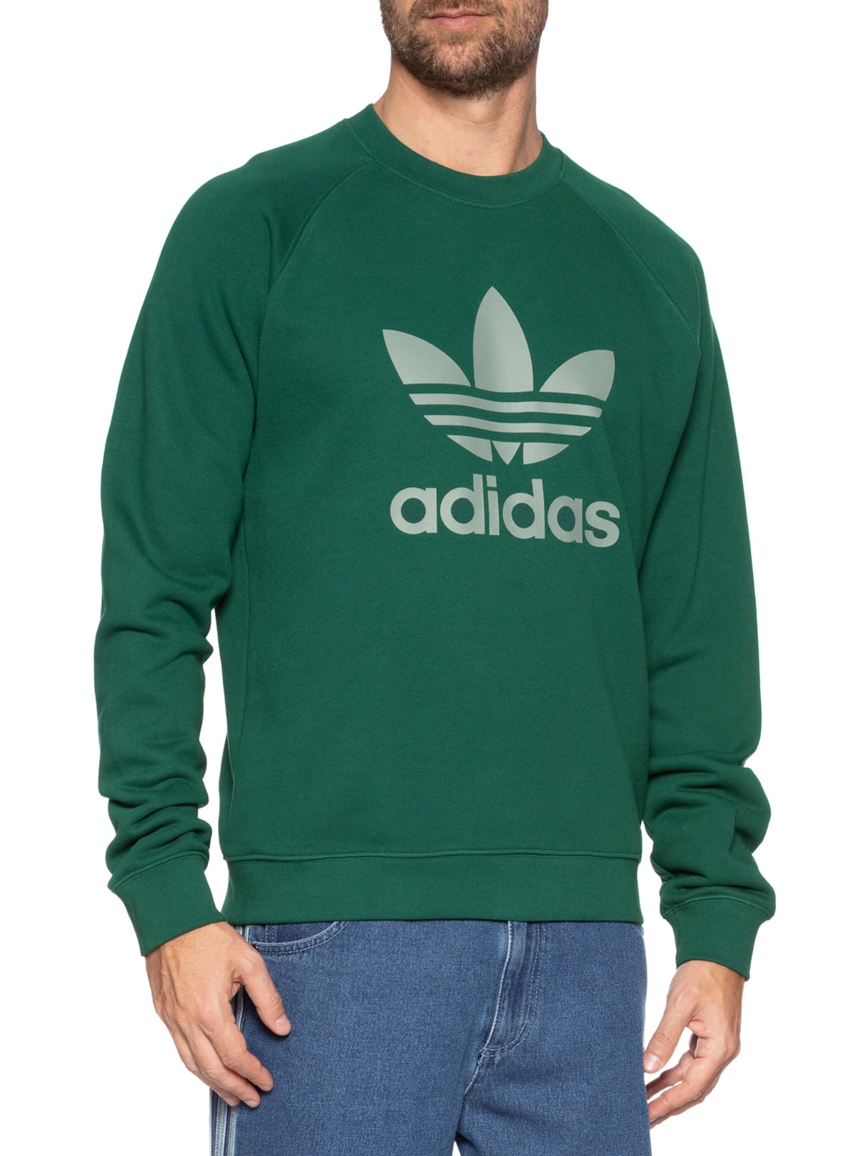 Casaco Masculino Trefoil Crew Verde Adidas Originals