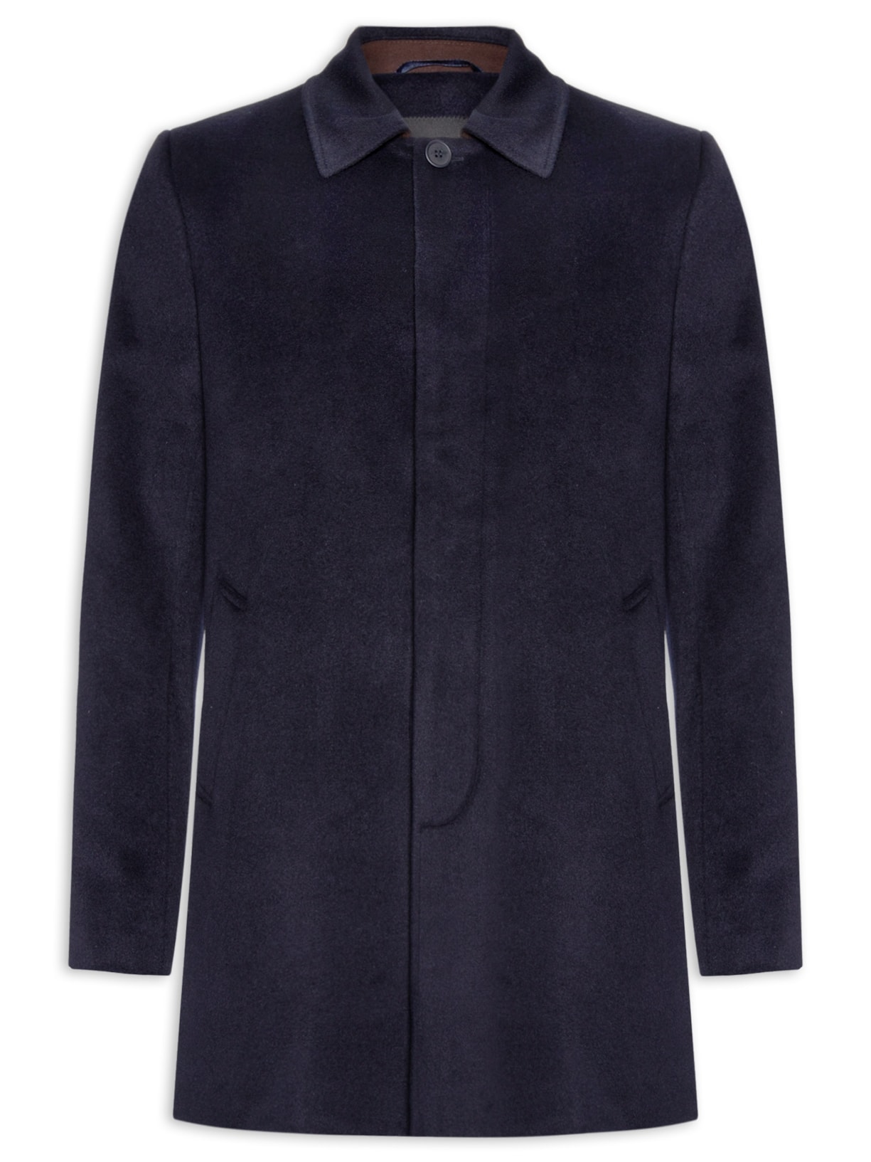 Casaco Masculino Trench Coat Blend De Lã Azul Aramis