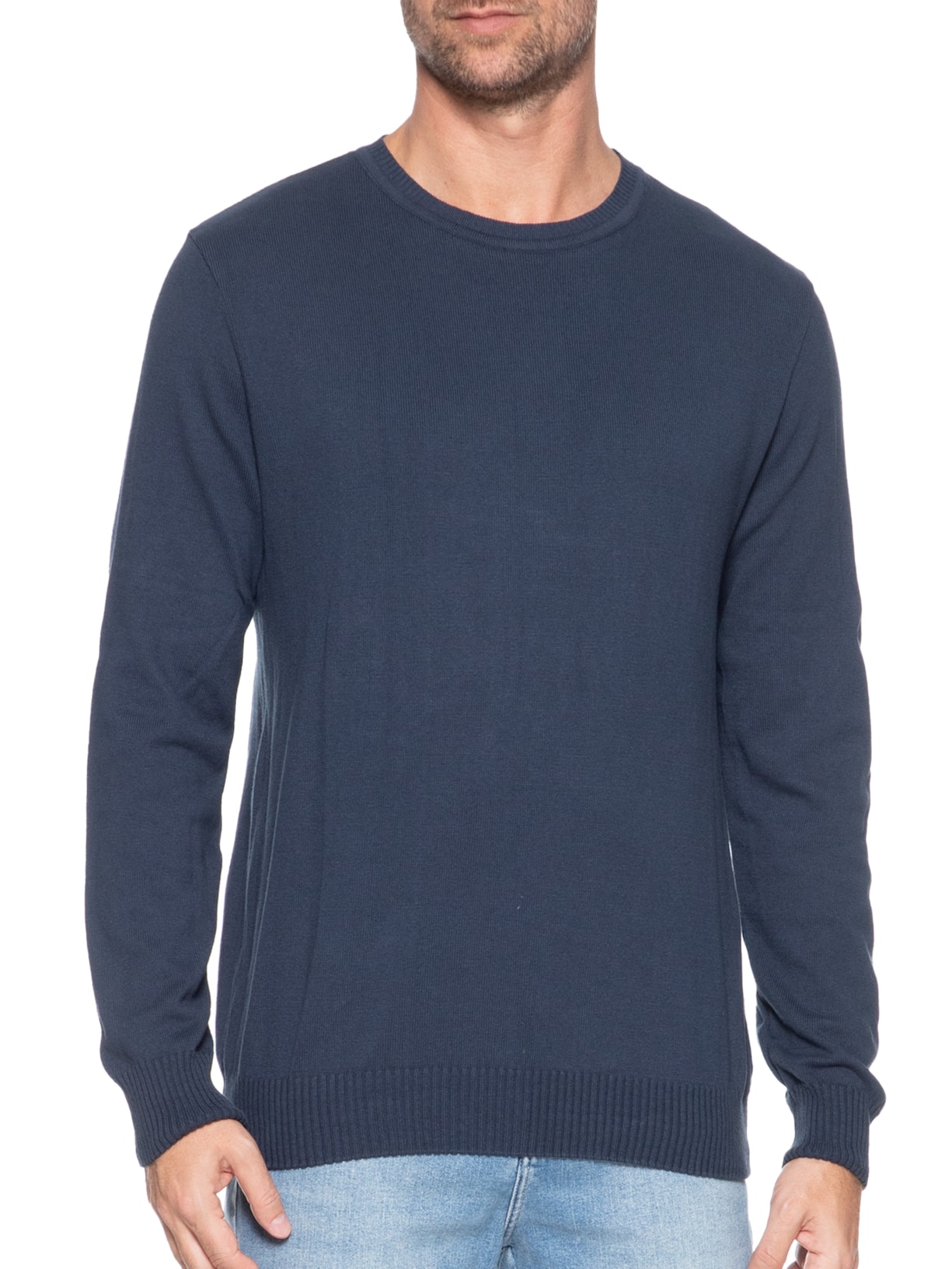 Casaco Masculino Tricot Básico Azul Foxton