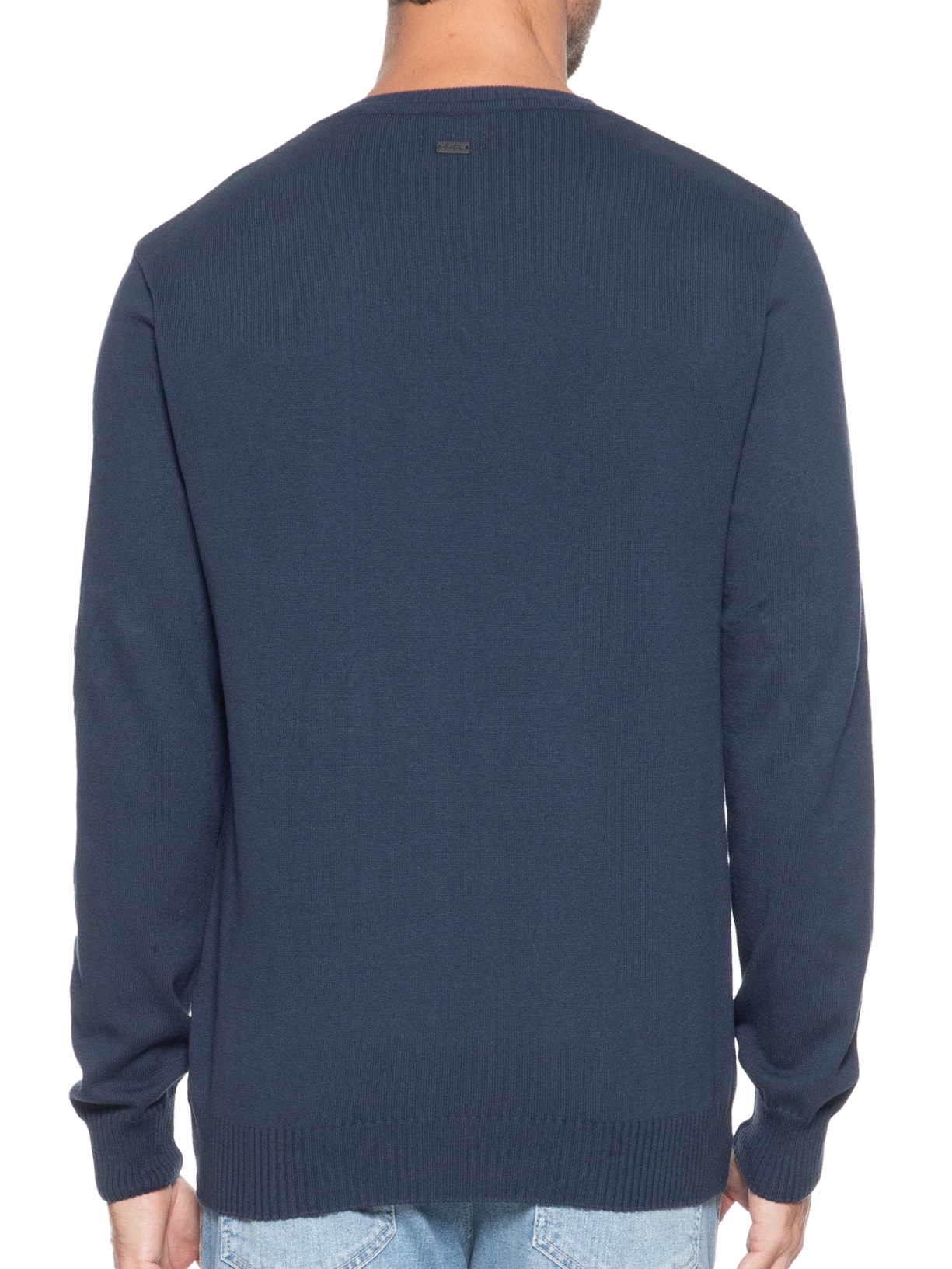 Casaco Masculino Tricot Básico Azul Foxton