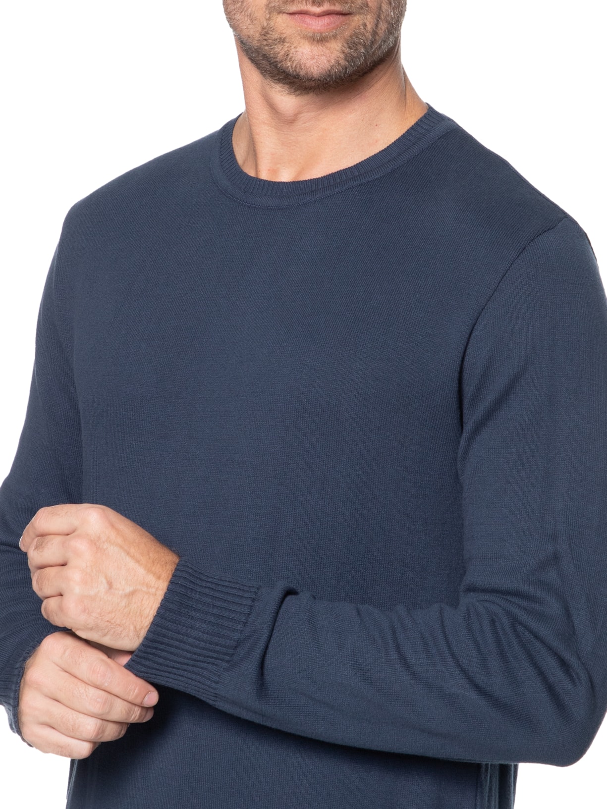 Casaco Masculino Tricot Básico Azul Foxton