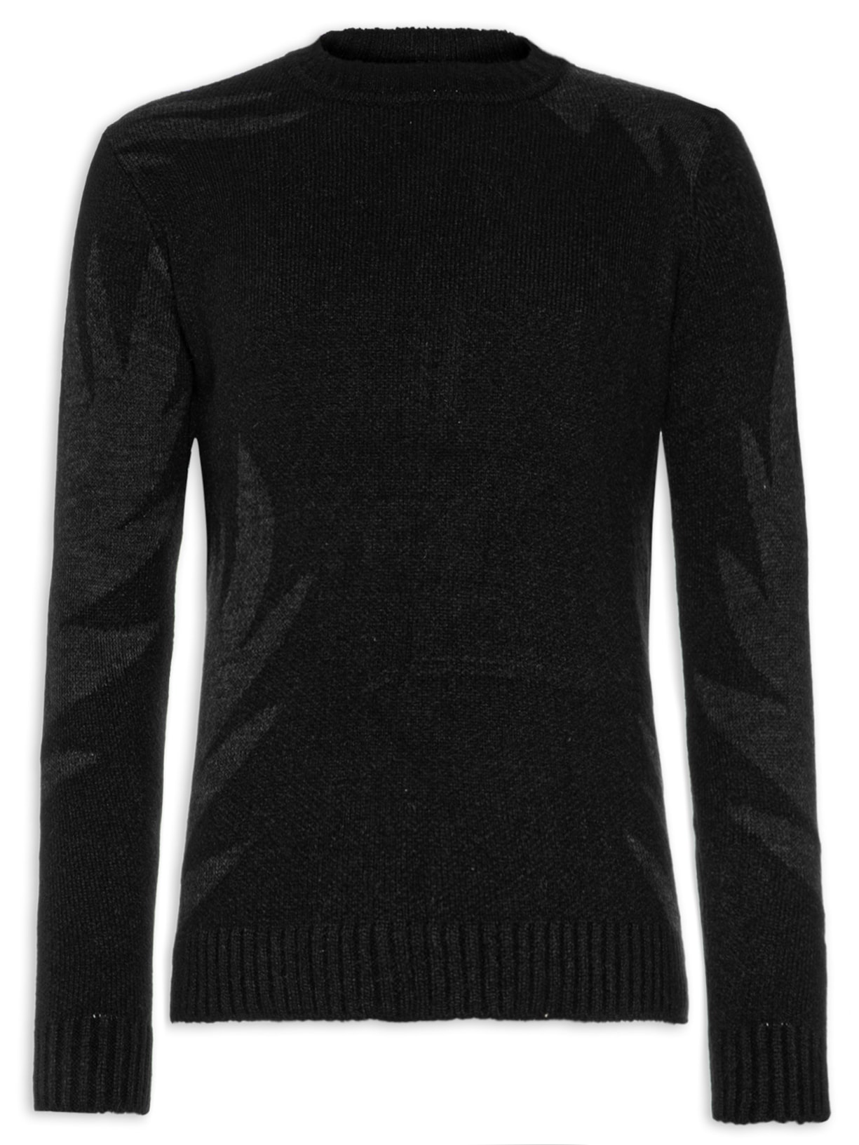 Casaco Masculino Tricot Jacquard - Preto