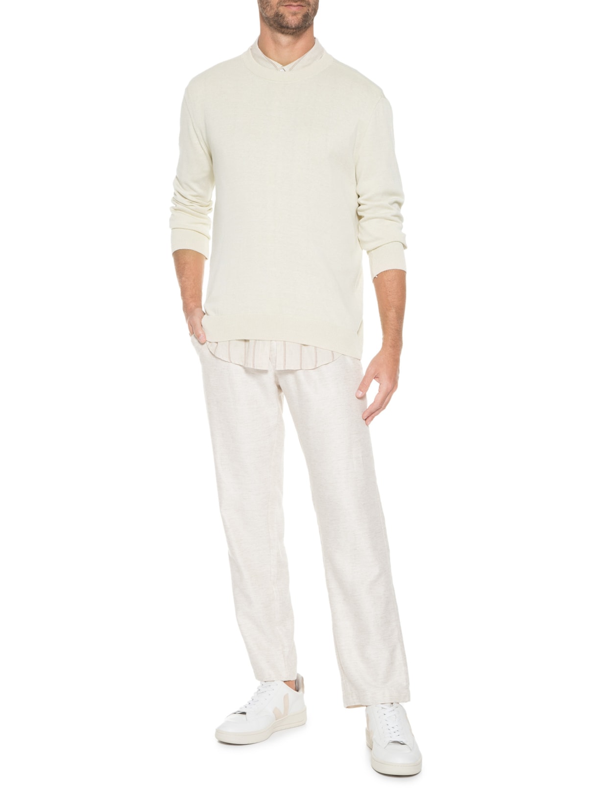 Casaco Masculino Tricot Napole Bege Foxton