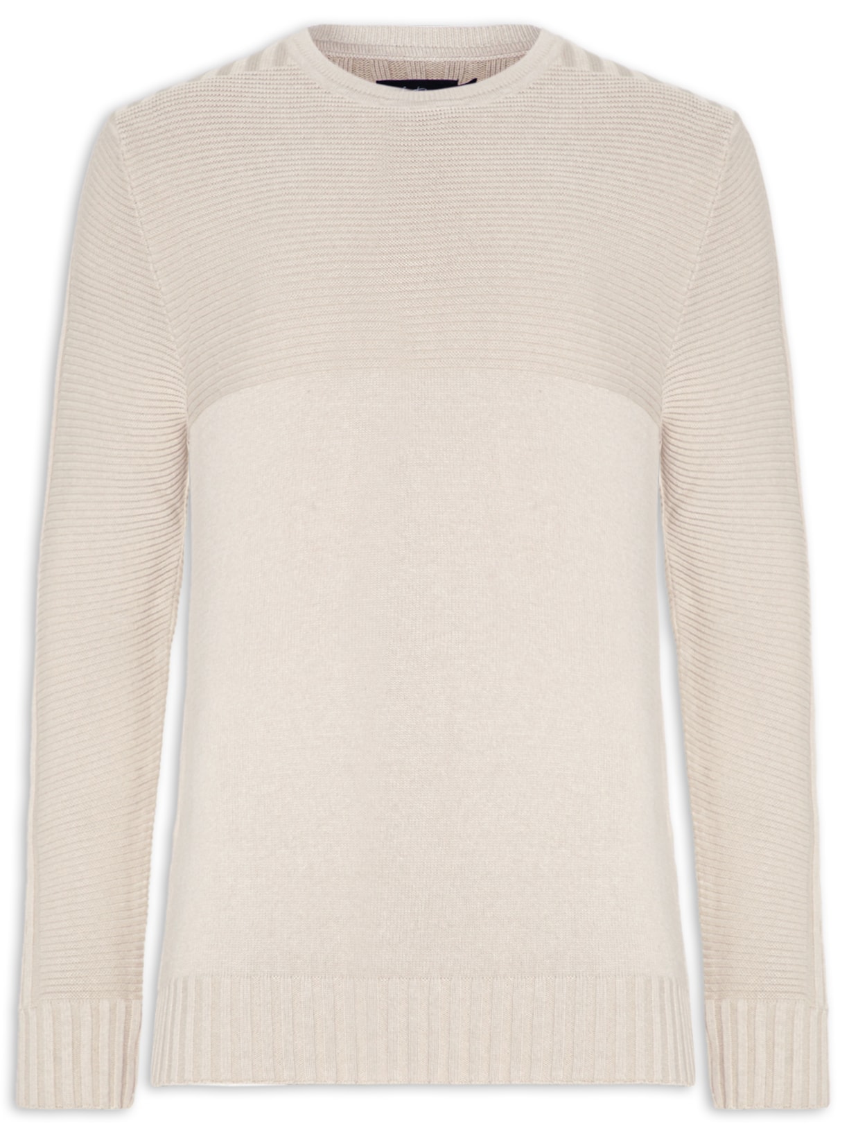 Casaco Masculino Tricot Texturas - Bege