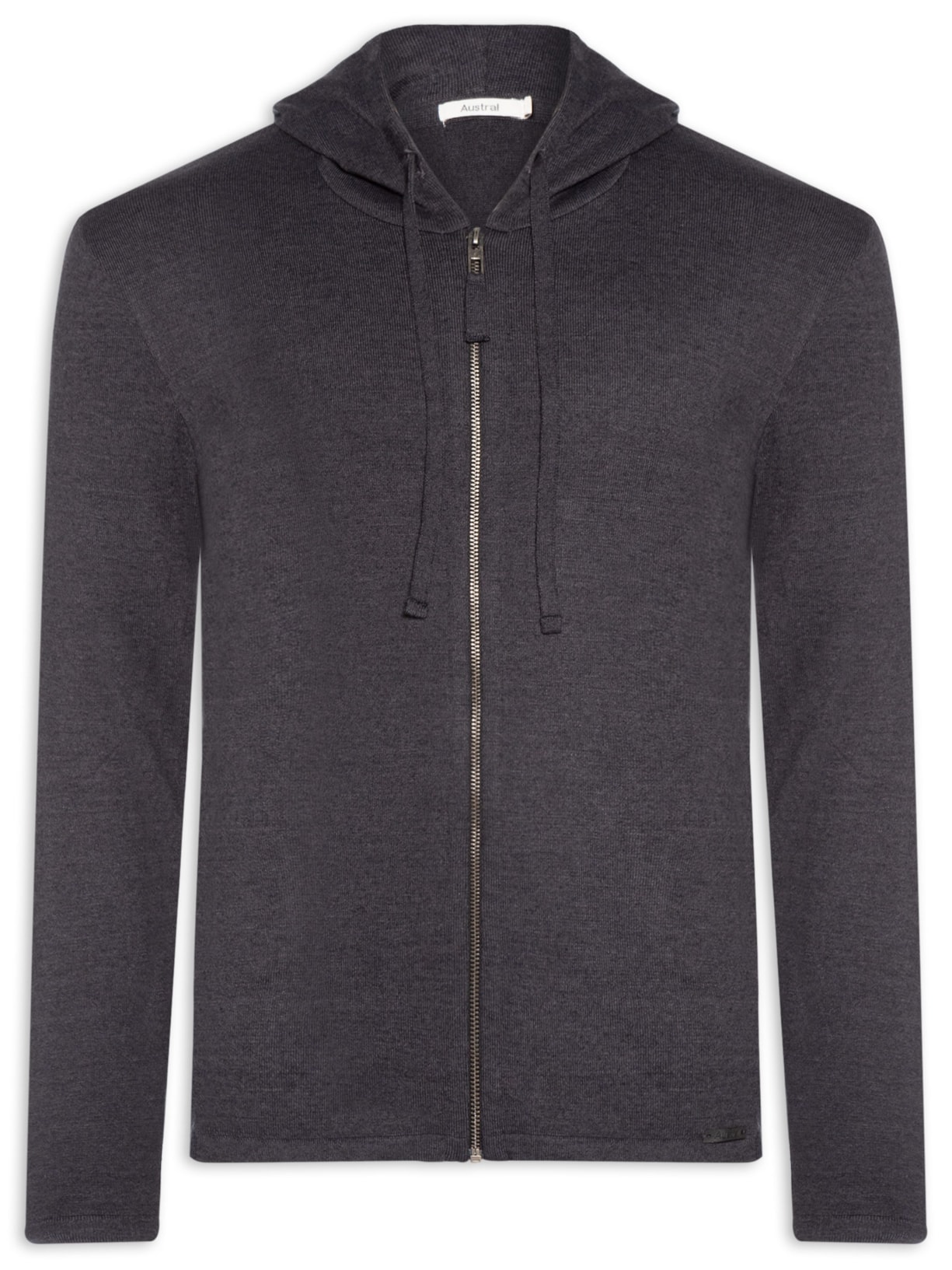 Casaco Masculino Tricot Zíper Quebec - Cinza