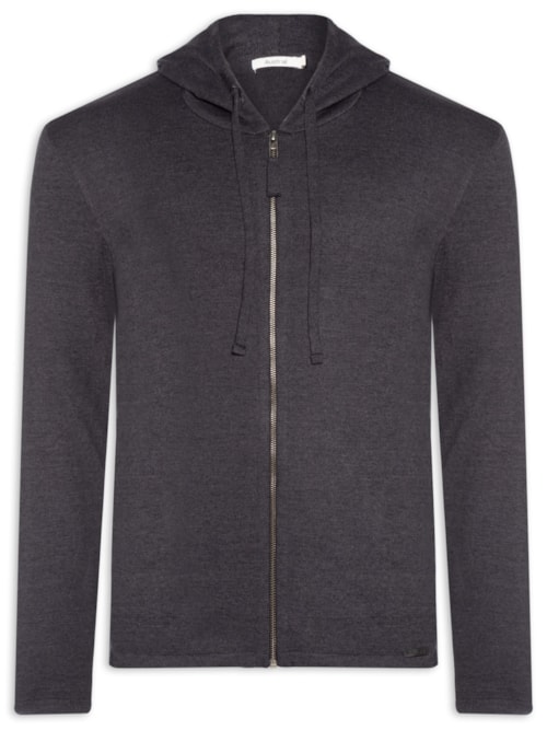 Casaco Masculino Tricot Zíper Quebec - Cinza