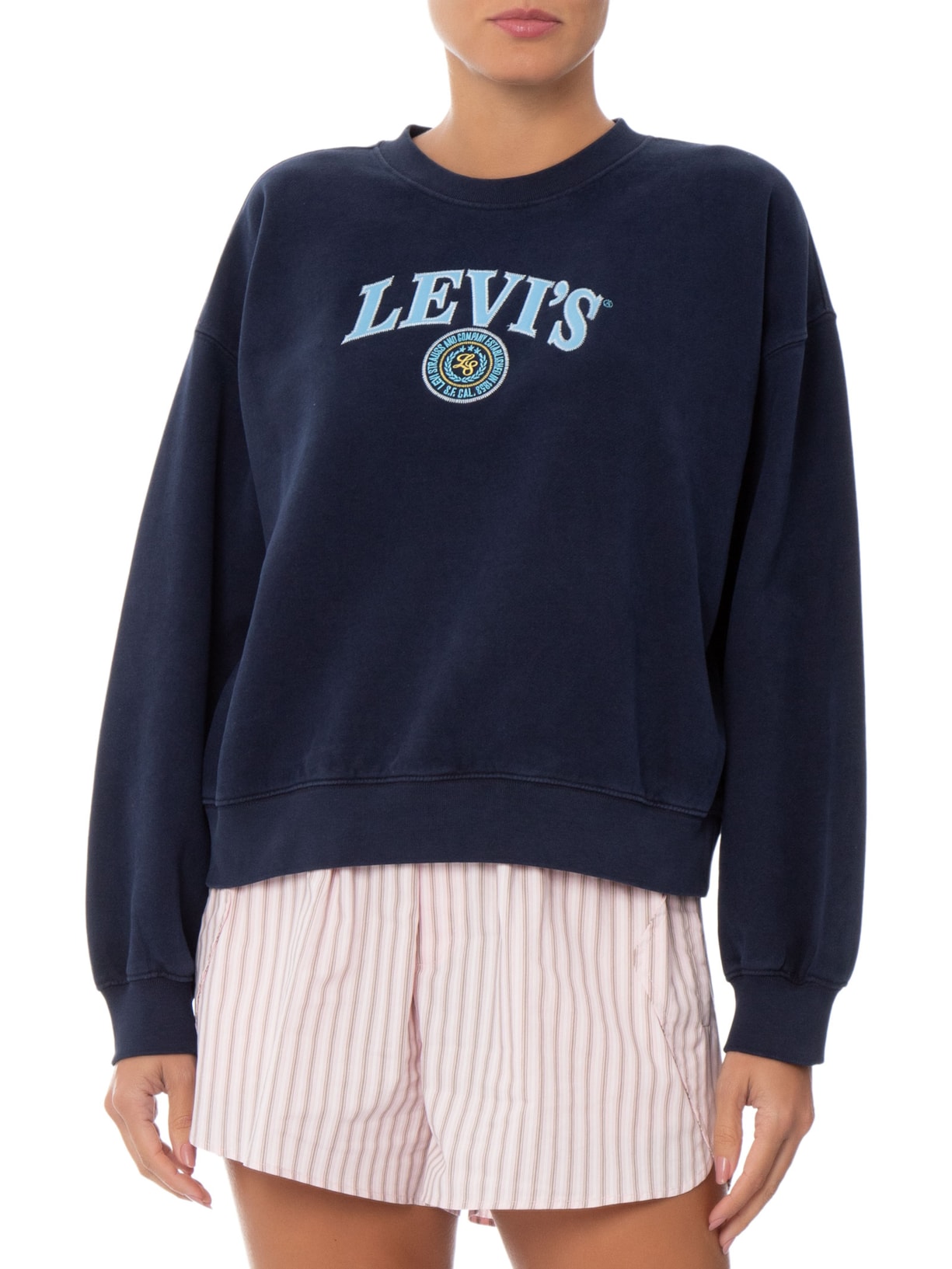 Casaco Moletom Feminino Gr Vintage Box Crew Azul Levi's